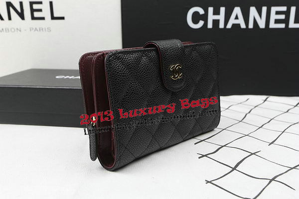 Chanel Matelasse Bi-Fold Wallet Black Original Cannage Pattern A48667 Gold Chanel Matelasse Bi-Fold Wallet Black Original Cannage Pattern A48667 Gold