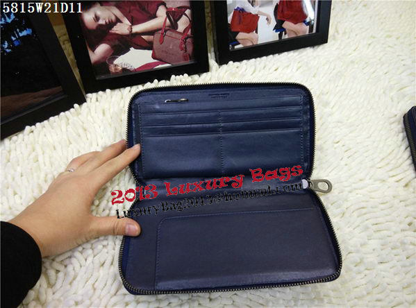 Bottega Veneta Intrecciato Calfskin Zip Around Wallet BV5815 Blue Bottega Veneta Intrecciato Calfskin Zip Around Wallet BV5815 Blue