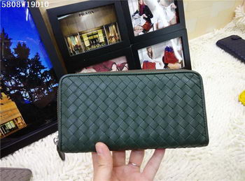 Bottega Veneta Intrecciato Nappa Zip Around Wallet BV5808 Green Bottega Veneta Intrecciato Nappa Zip Around Wallet BV5808 Green