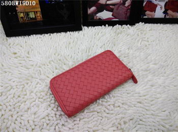 Bottega Veneta Intrecciato Nappa Zip Around Wallet BV5808 Light Red Bottega Veneta Intrecciato Nappa Zip Around Wallet BV5808 Light Red