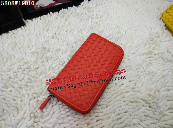 Bottega Veneta Intrecciato Nappa Zip Around Wallet BV5808 Orange Bottega Veneta Intrecciato Nappa Zip Around Wallet BV5808 Orange