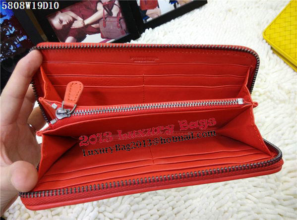 Bottega Veneta Intrecciato Nappa Zip Around Wallet BV5808 Orange Bottega Veneta Intrecciato Nappa Zip Around Wallet BV5808 Orange
