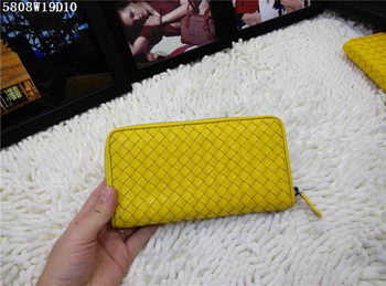 Bottega Veneta Intrecciato Nappa Zip Around Wallet BV5808 Yellow Bottega Veneta Intrecciato Nappa Zip Around Wallet BV5808 Yellow