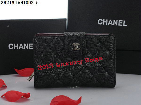 Chanel Matelasse Bi-Fold Wallet Cannage Pattern A2621 Black Chanel Matelasse Bi-Fold Wallet Cannage Pattern A2621 Black