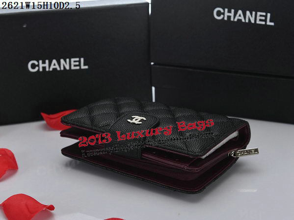 Chanel Matelasse Bi-Fold Wallet Cannage Pattern A2621 Black Chanel Matelasse Bi-Fold Wallet Cannage Pattern A2621 Black