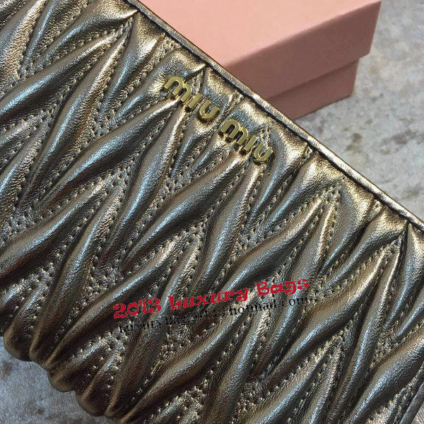 miu miu Matelasse Nappa Leather Wallet MM30150 Grey miu miu Matelasse Nappa Leather Wallet MM30150 Grey