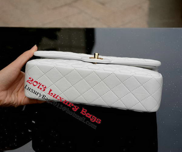 Chanel 2.55 Series Flap Bag White Sheepskin Leather A37586 Gold Chanel 2.55 Series Flap Bag White Sheepskin Leather A37586 Gold