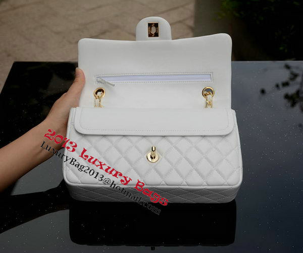 Chanel 2.55 Series Flap Bag White Sheepskin Leather A37586 Gold Chanel 2.55 Series Flap Bag White Sheepskin Leather A37586 Gold