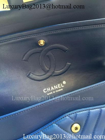 Chanel 2.55 Series Flap Bag Blue Lambskin Chevron Leather A01112 Silver Chanel 2.55 Series Flap Bag Blue Lambskin Chevron Leather A01112 Silver