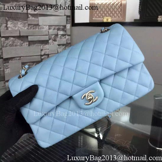 Chanel 2.55 Series Flap Bag SkyBlue Sheepskin Leather A06375 Silver