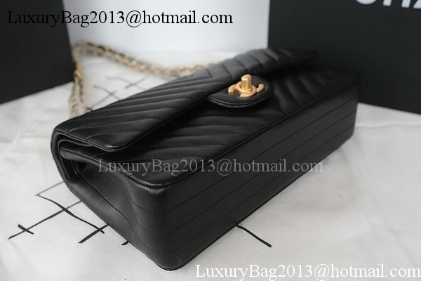Chanel 2.55 Series Flap Bag Lambskin Chevron Leather A1112CF Black Chanel 2.55 Series Flap Bag Lambskin Chevron Leather A1112CF Black