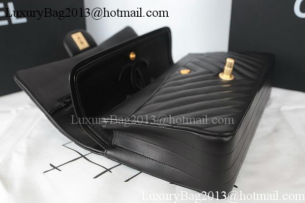 Chanel 2.55 Series Flap Bag Lambskin Chevron Leather A1112CF Black Chanel 2.55 Series Flap Bag Lambskin Chevron Leather A1112CF Black