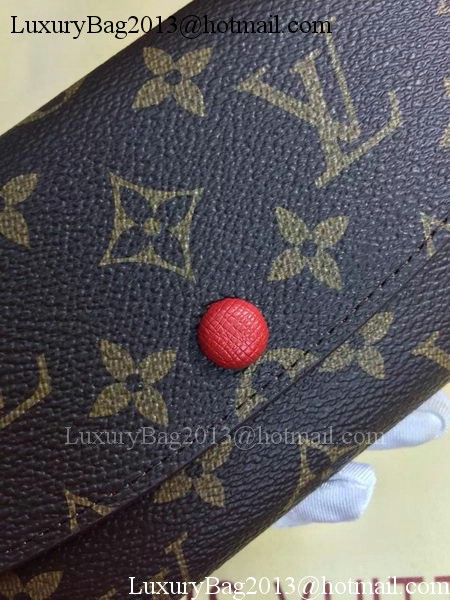 Louis Vuitton Monogram Canvas Emilie Wallet Rouge M60136 Red Louis Vuitton Monogram Canvas Emilie Wallet Rouge M60136 Red