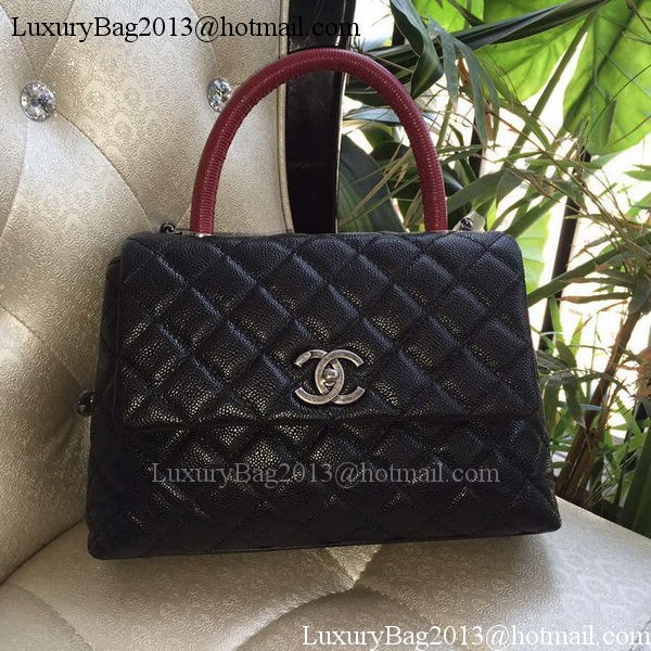 Chanel Classic Top Handle Bag Original Cannage Pattern A95169 Black&Red Chanel Classic Top Handle Bag Original Cannage Pattern A95169 Black&Red
