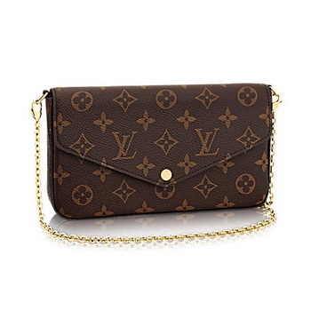 Louis Vuitton Monogram Canvas Felicie Chain Wallet M61276 Louis Vuitton Monogram Canvas Felicie Chain Wallet M61276