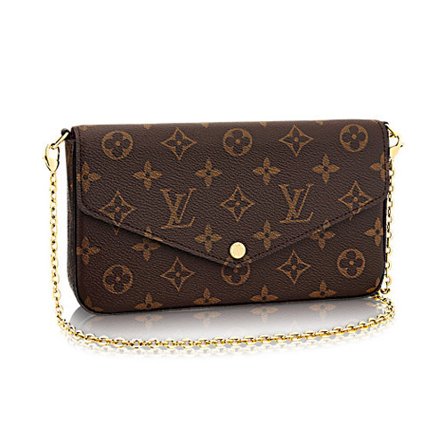 Louis Vuitton Monogram Canvas Felicie Chain Wallet M61276