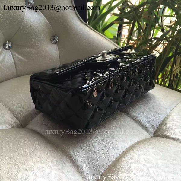 Chanel mini Classic Flap Bag Black Original Patent A1116 Silver Chanel mini Classic Flap Bag Black Original Patent A1116 Silver