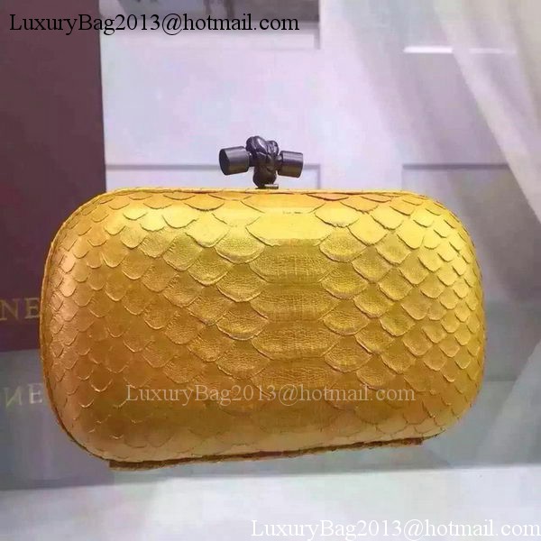 Bottega Veneta Snake Leather Knot Clutch BV8653 Gold Bottega Veneta Snake Leather Knot Clutch BV8653 Gold