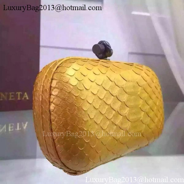 Bottega Veneta Snake Leather Knot Clutch BV8653 Gold Bottega Veneta Snake Leather Knot Clutch BV8653 Gold