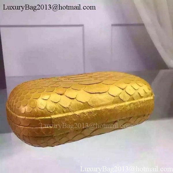 Bottega Veneta Snake Leather Knot Clutch BV8653 Gold Bottega Veneta Snake Leather Knot Clutch BV8653 Gold