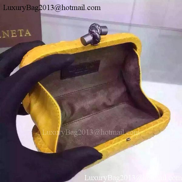 Bottega Veneta Snake Leather Knot Clutch BV8653 Gold Bottega Veneta Snake Leather Knot Clutch BV8653 Gold