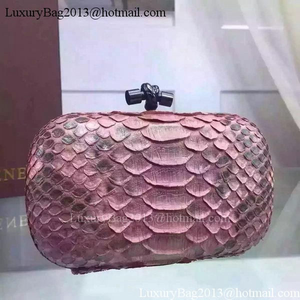 Bottega Veneta Snake Leather Knot Clutch BV8653 Pink Bottega Veneta Snake Leather Knot Clutch BV8653 Pink