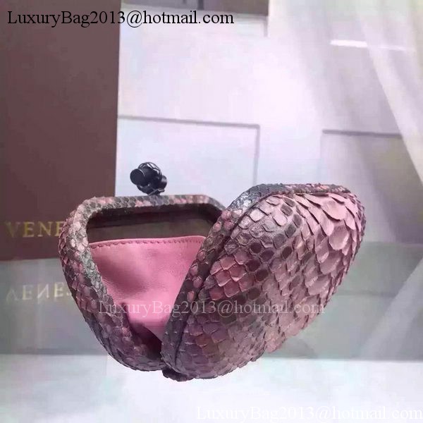 Bottega Veneta Snake Leather Knot Clutch BV8653 Pink Bottega Veneta Snake Leather Knot Clutch BV8653 Pink