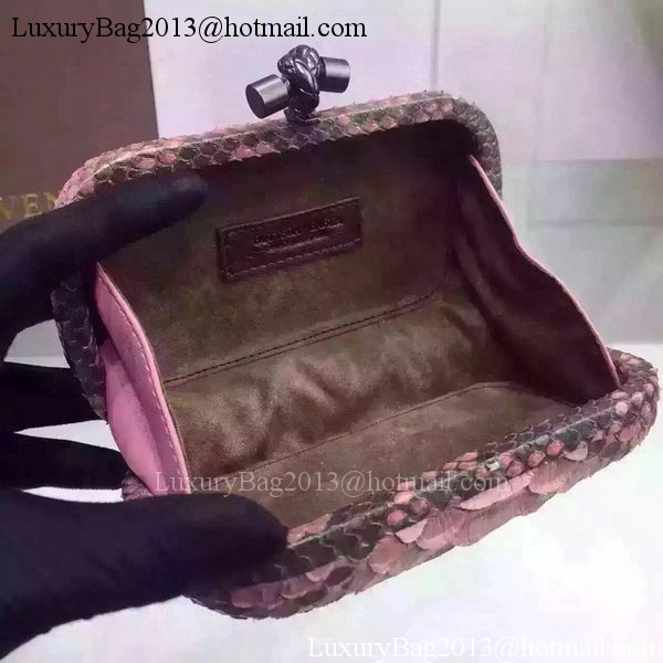 Bottega Veneta Snake Leather Knot Clutch BV8653 Pink Bottega Veneta Snake Leather Knot Clutch BV8653 Pink