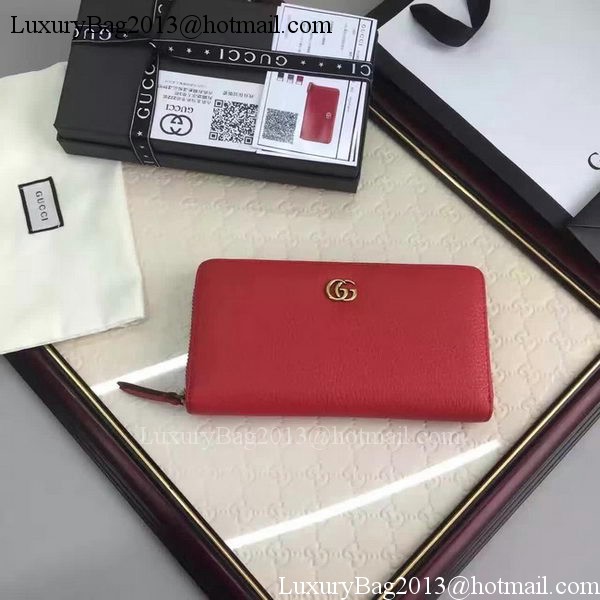 Gucci Leather Zip Around Wallet 456117 Red Gucci Leather Zip Around Wallet 456117 Red