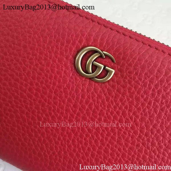 Gucci Leather Zip Around Wallet 456117 Red Gucci Leather Zip Around Wallet 456117 Red
