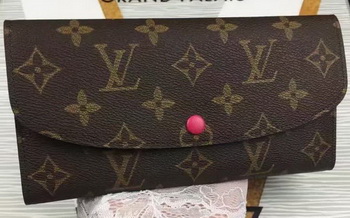 Louis Vuitton Monogram Canvas Emilie Wallet M60696 Red Louis Vuitton Monogram Canvas Emilie Wallet M60696 Red