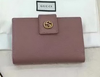 Gucci Calfskin Leagther Wallet 337023 Pink