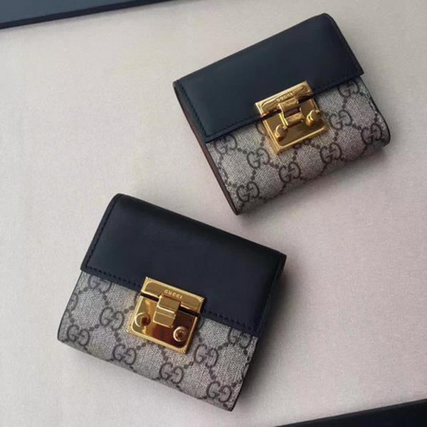 Gucci GG Supreme Canvas Padlock Wallet 453155 Black