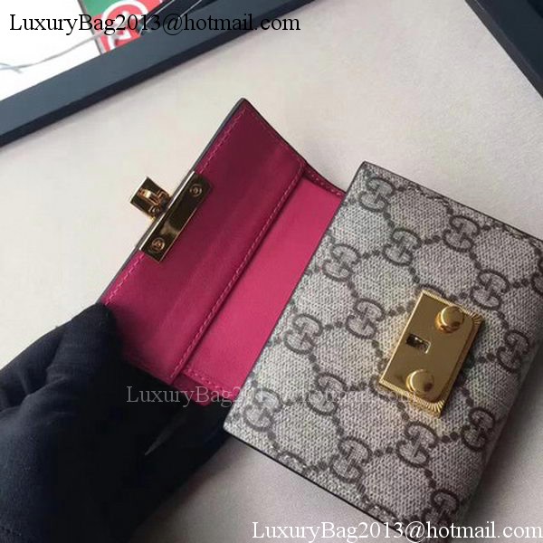 Gucci GG Supreme Canvas Padlock Wallet 453155 Red Gucci GG Supreme Canvas Padlock Wallet 453155 Red