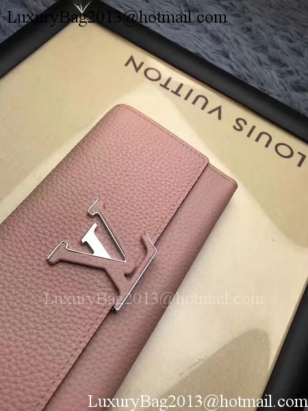 Louis Vuitton Calfskin Leather CAPUCINES WALLET M61249 Pink Louis Vuitton Calfskin Leather CAPUCINES WALLET M61249 Pink