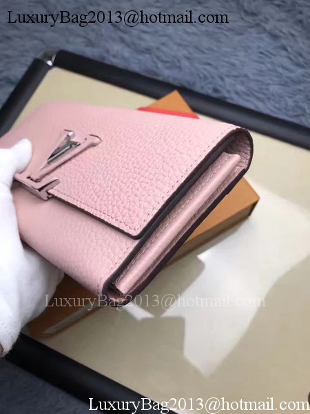 Louis Vuitton Calfskin Leather CAPUCINES WALLET M61249 Pink Louis Vuitton Calfskin Leather CAPUCINES WALLET M61249 Pink