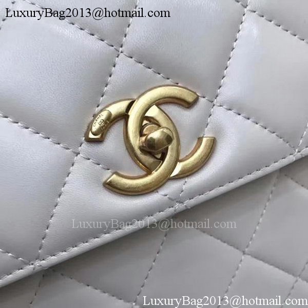 Chanel Classic Top Handle Bag Apricot Sheepskin Leather A92991 Gold Chanel Classic Top Handle Bag Apricot Sheepskin Leather A92991 Gold