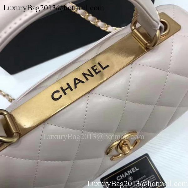 Chanel Classic Top Handle Bag Apricot Sheepskin Leather A92991 Gold Chanel Classic Top Handle Bag Apricot Sheepskin Leather A92991 Gold