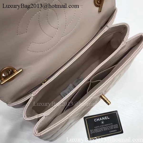Chanel Classic Top Handle Bag Apricot Sheepskin Leather A92991 Gold Chanel Classic Top Handle Bag Apricot Sheepskin Leather A92991 Gold
