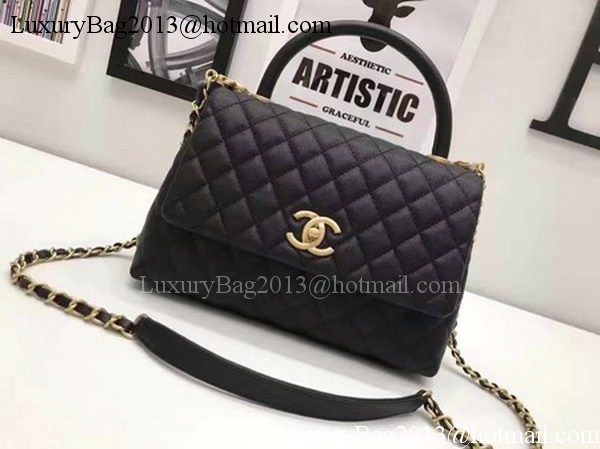 Chanel Classic Top Handle Bag Black Sheepskin Leather A92991 Gold Chanel Classic Top Handle Bag Black Sheepskin Leather A92991 Gold