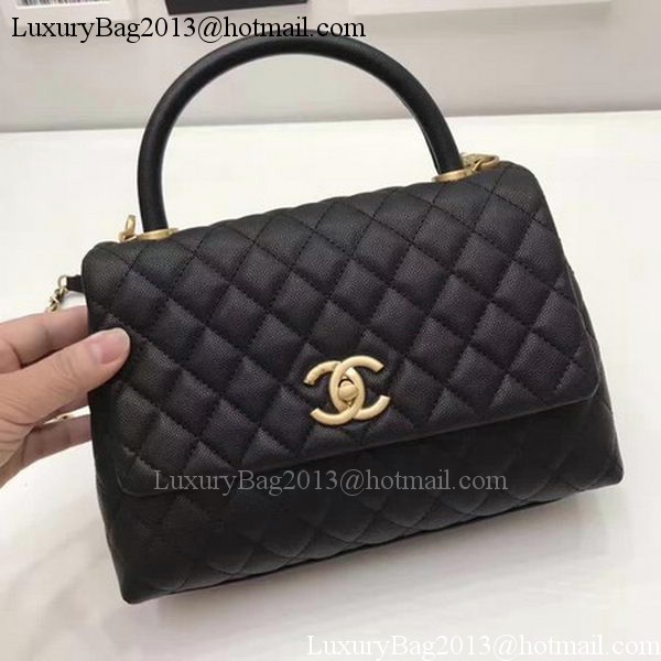 Chanel Classic Top Handle Bag Black Sheepskin Leather A92991 Gold Chanel Classic Top Handle Bag Black Sheepskin Leather A92991 Gold