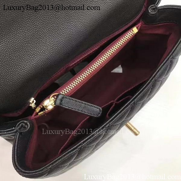 Chanel Classic Top Handle Bag Black Sheepskin Leather A92991 Gold Chanel Classic Top Handle Bag Black Sheepskin Leather A92991 Gold