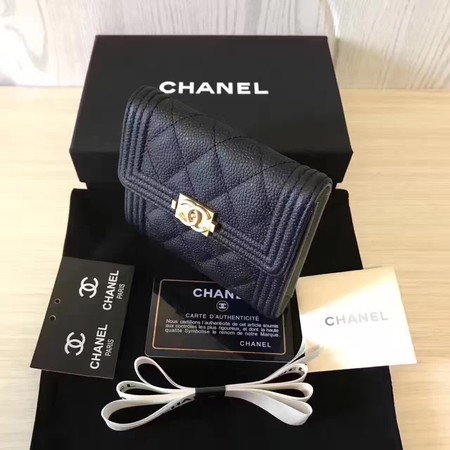 Boy Chanel Matelasse Bi-Fold Wallet Cannage Pattern CHA5261 Black Boy Chanel Matelasse Bi-Fold Wallet Cannage Pattern CHA5261 Black
