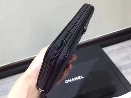 Boy Chanel Zip Around Wallet Black Cannage Pattern CHA5264 Silver Boy Chanel Zip Around Wallet Black Cannage Pattern CHA5264 Silver
