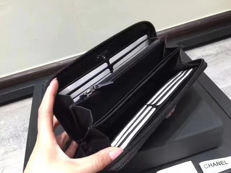 Boy Chanel Zip Around Wallet Black Cannage Pattern CHA5264 Silver Boy Chanel Zip Around Wallet Black Cannage Pattern CHA5264 Silver