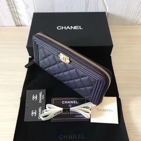 Boy Chanel Zip Around Wallet Cannage Pattern CHA5265 Black Boy Chanel Zip Around Wallet Cannage Pattern CHA5265 Black