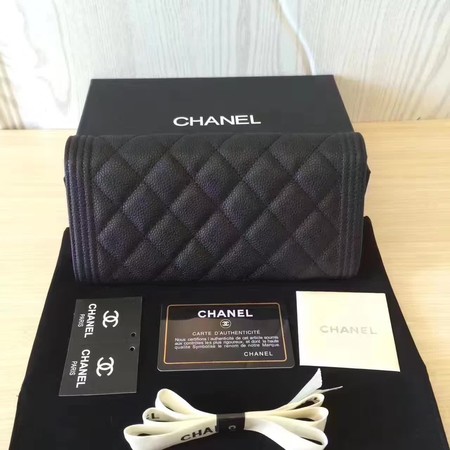 Chanel Boy Matelasse Long Wallet Black Cannage Pattern CHA5263 Gold Chanel Boy Matelasse Long Wallet Black Cannage Pattern CHA5263 Gold