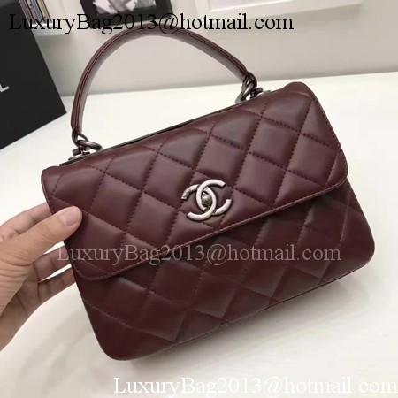 Chanel Classic Top Handle Bag Original Sheepskin Leather A92991 Wine Chanel Classic Top Handle Bag Original Sheepskin Leather A92991 Wine