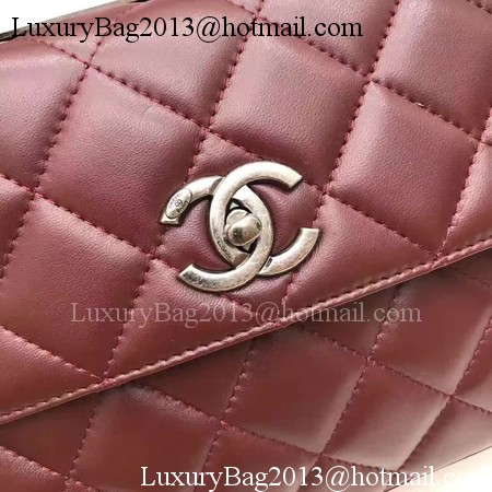 Chanel Classic Top Handle Bag Original Sheepskin Leather A92991 Wine Chanel Classic Top Handle Bag Original Sheepskin Leather A92991 Wine