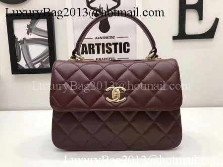 Chanel Classic Top Handle Bag Original Sheepskin Leather A92991 Wine Chanel Classic Top Handle Bag Original Sheepskin Leather A92991 Wine